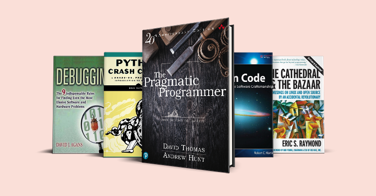 Five essential books that provide a unique and humorous outlook on the experiences of a software developer.